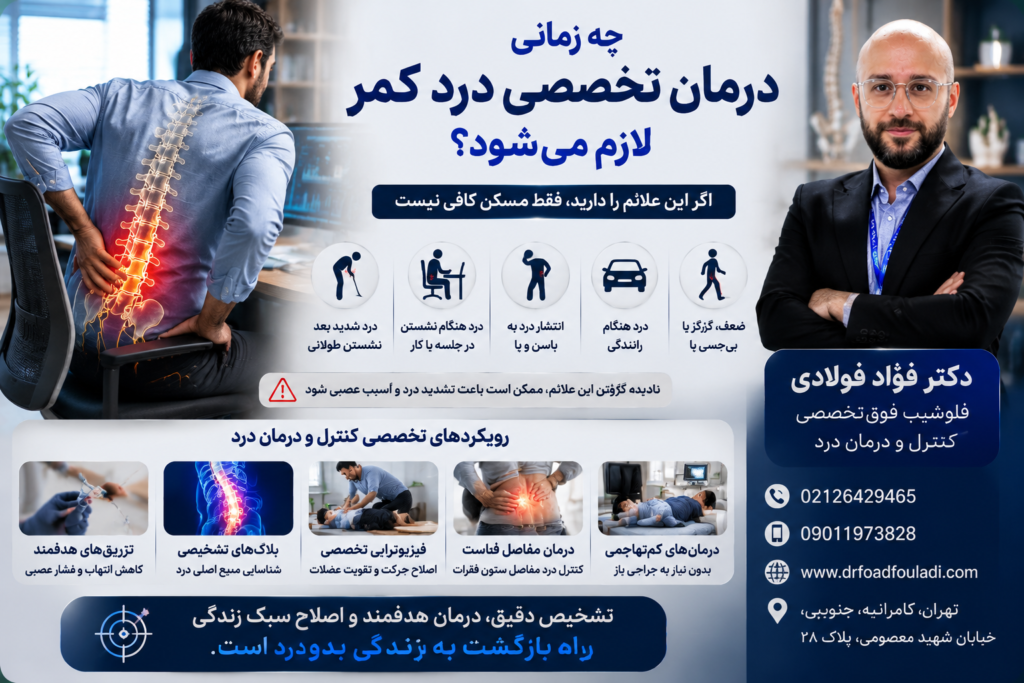 چه زمانی درمان تخصصی درد کمر لازم میشود