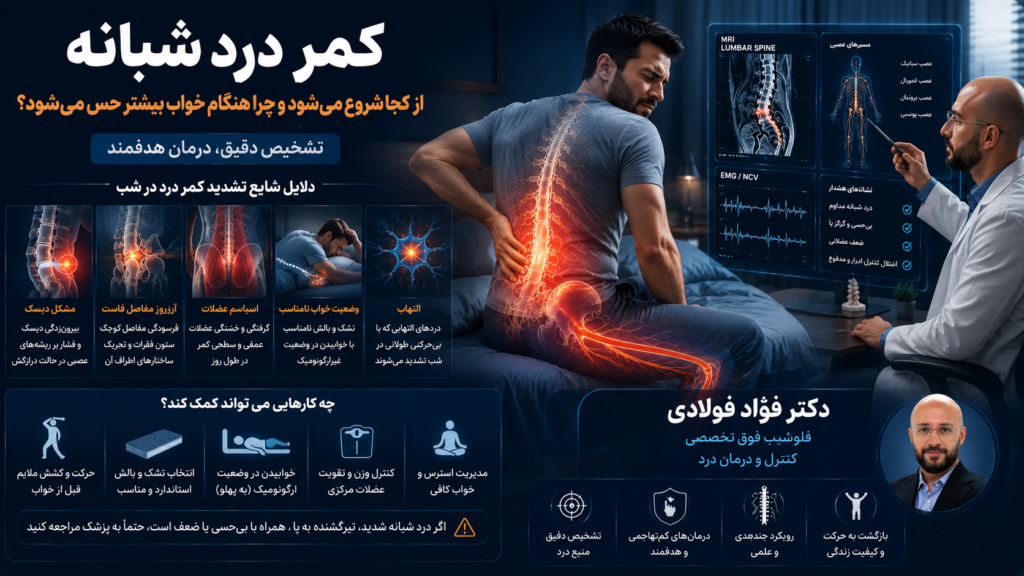 چرا بعضی کمردردها شب‌ها شدیدتر می‌شوند؟