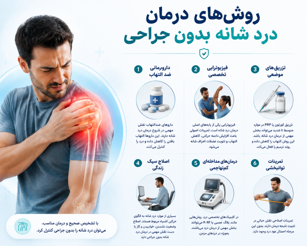 روشهای درمان درد شانه بدون جراحی